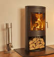 Opus Melody LS wood burning stove with log store