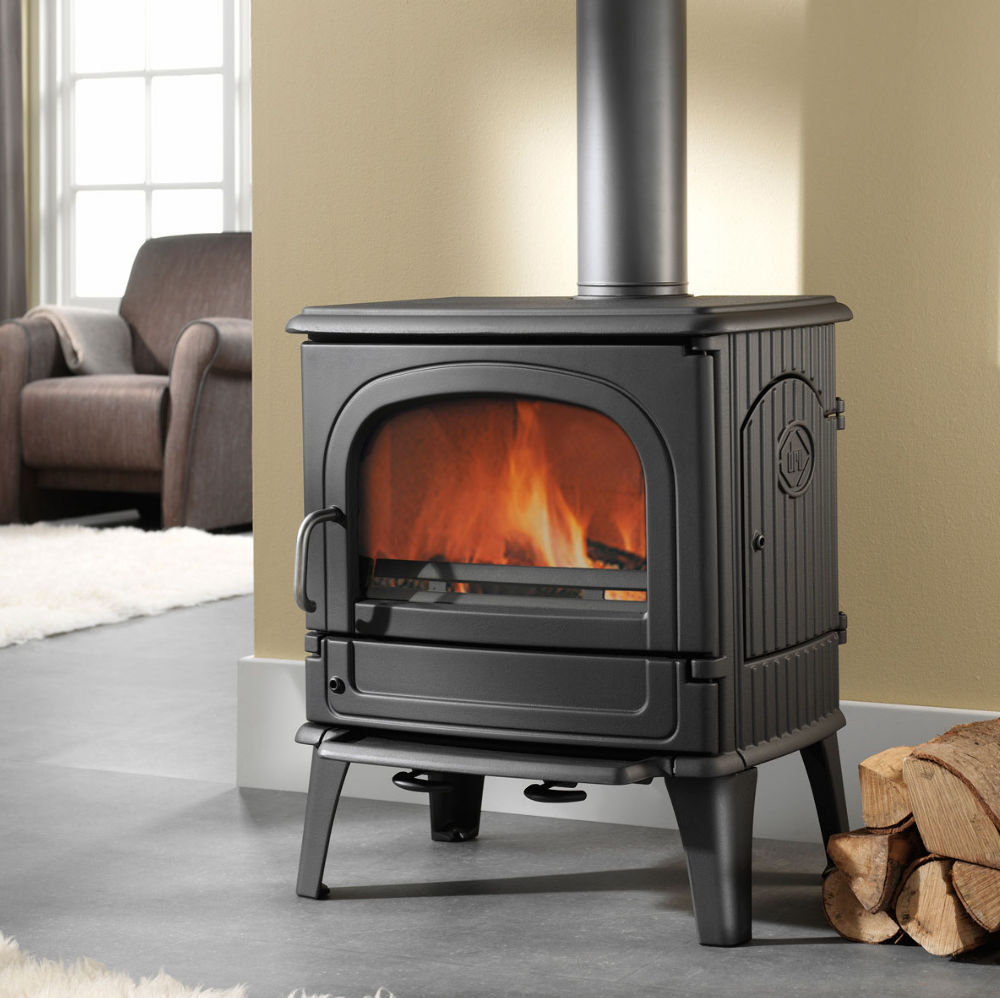 The Dru 64 is available as a wood or multi fuel model stove.